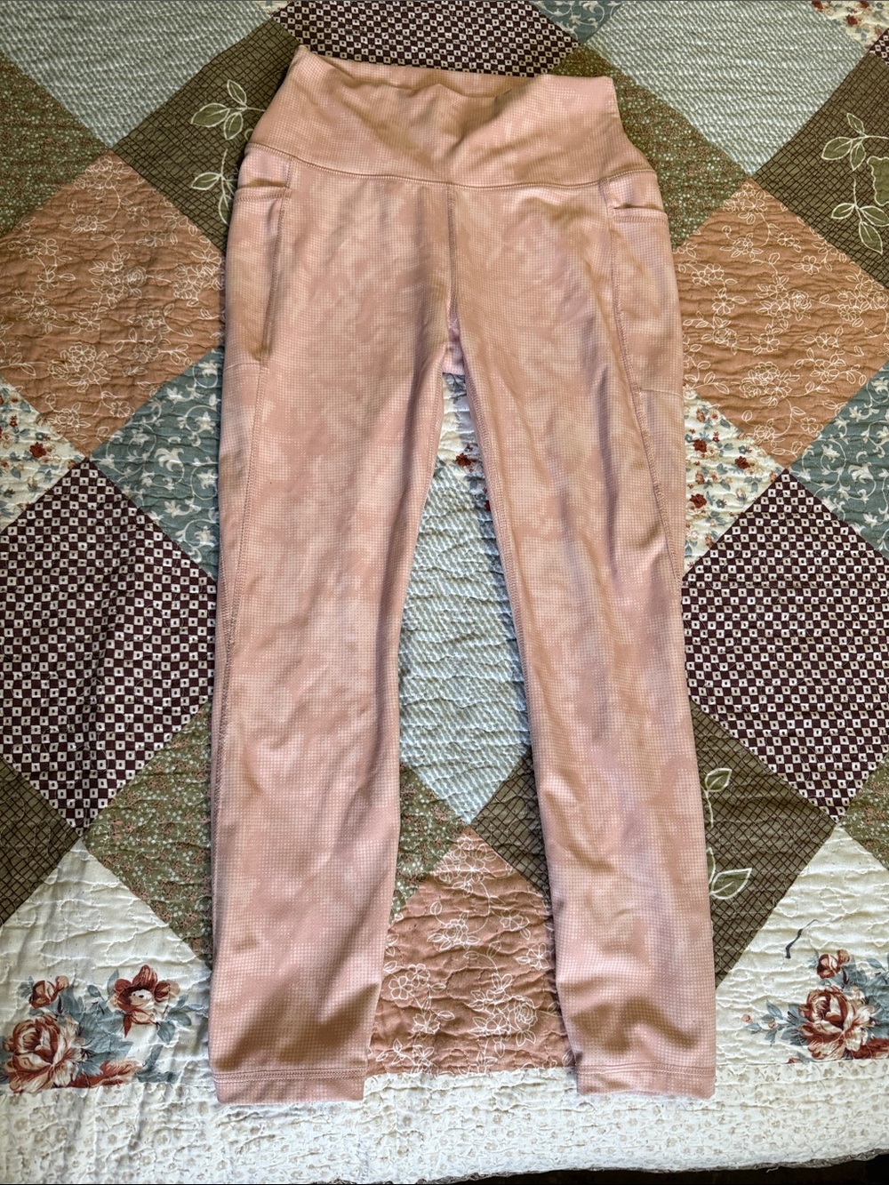RBX womens  Pink Textured Athletic Leggings size medium